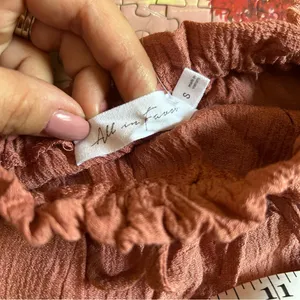Lulus All In Favor Rusty Rose Peasant Blouse – Size Small thumbnail 7