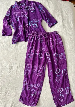 Purple Floral Pajama Set thumbnail 1