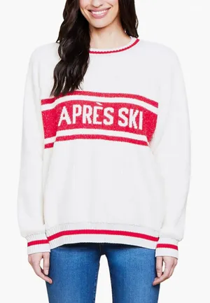Barefoot Dreams Après Ski Cozy Pullover Sweater Cream Red Size 2 thumbnail 1