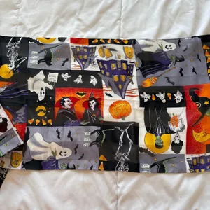 Vintage Halloween Scarf Witches Ghosts Vampires Haunted House 59x14 Holiday thumbnail 3