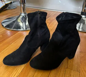 Nordstrom Black Suede Ankle Booties thumbnail 2