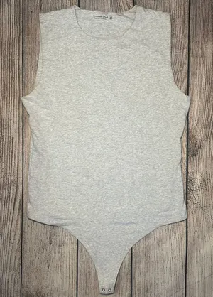 Abercrombie & Fitch‎ Soft A & F Collection Gray Bodysuit Tank Womens XXL Casual thumbnail 1
