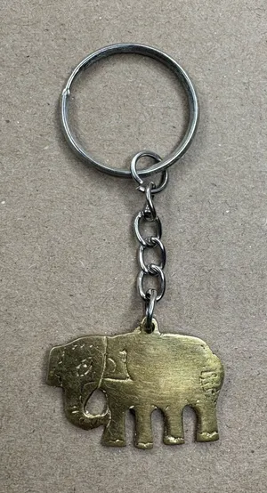 Elephant Charm Keychain Gold thumbnail 1