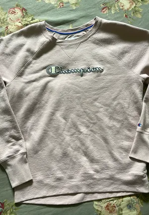 Champion Sweatshirt Light Pink Size Adult Large Vintage thumbnail 4