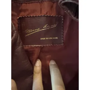 Vtg‎ Etienne Aigner Leather retro Jacket Sz 14 Burgundy Belted Button Front thumbnail 6