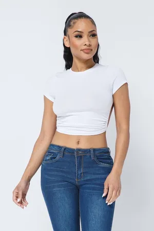 Backless White Crop Top | Clean Girl Going Out Top thumbnail 3