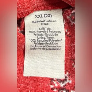 No Boundaries Vintage Inspired Babydoll Tank Top with red bandana paisley print thumbnail 4