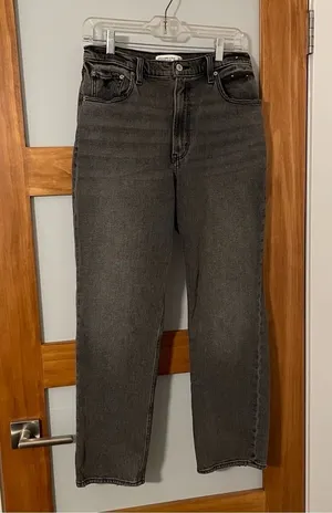 Black Ultra High Rise Ankle Straight Jeans thumbnail 1