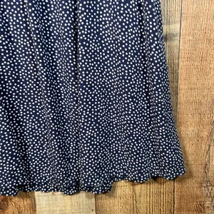 Old Navy Navy Blue Polka Dot Rayon Fit & Flare V-Neck Elastic Waist Dress Medium thumbnail 2