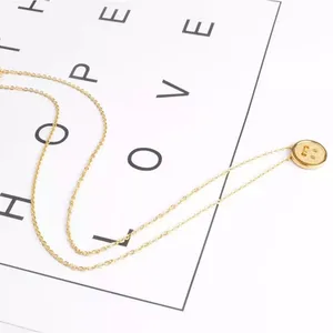 Stainless Steel Tiny Button Necklace thumbnail 3