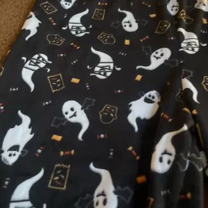 Serra black ghost Halloween velour pants L thumbnail 2