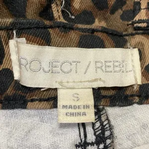 Project Rebel Tan Black Leopard High Waisted Wide Leg Baggy Trousers Pants Sz S thumbnail 4