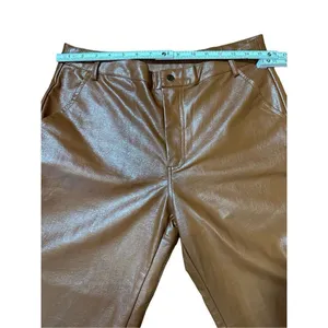 Princess Polly cognac brown wide leg faux leather‎ high rise pants sz 10 thumbnail 9
