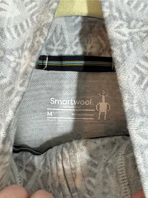 Smartwool Women's Merino 250 Base Layer Pattern 1/4 Zip Pullover Gray Moonbeam thumbnail 5
