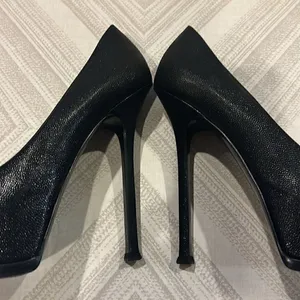 Yves Saint Laurent Women’s Black Leather Tribtoo Platform Pumps - 105 Size EU40 thumbnail 3