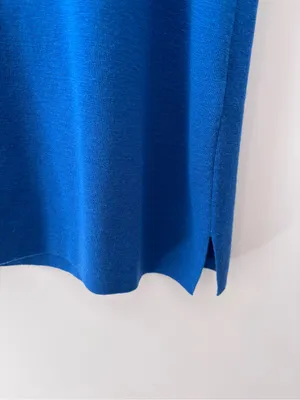 Eileen Fisher Superfine Merino Wool Womens M Blue Sleeveless Knit Tank Sweater thumbnail 4