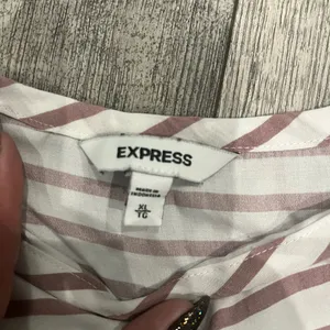 Express XL Womens Striped Blouse Ties in Back Round Neck‎ 3/4 Sleeves thumbnail 4
