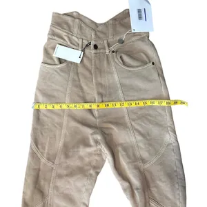 NWT Retrofête Washed Terry Pant in Beige Khaki Cotton High Rise Small NO BELT thumbnail 11