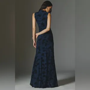 Rails Cosmos Floral Ruched Mesh Maxi Dress Navy Floral Wedding Guest Dress S thumbnail 4