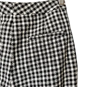 NWT ZARA Gingham straight leg Black and White Checkered Pants M thumbnail 7