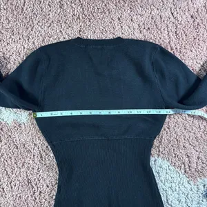 Abercrombie & Fitch Ribbed Knit Thong Bodysuit Long Sleeve Women's Size M Black thumbnail 8