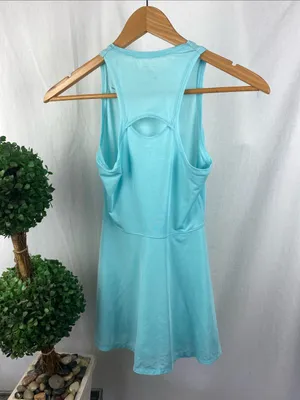 Nike Pale Baby Blue Sleeveless Mini Sport Athletic Dress XS thumbnail 3