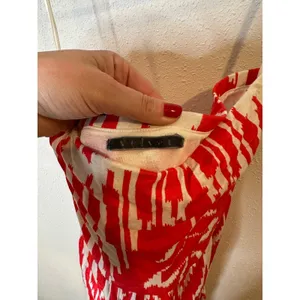Velvet by Graham‎ & Spencer Red White Ikat Strapless Maxi Dress Size M thumbnail 2