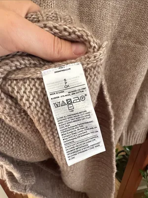 Banana Republic Wool Cotton Cardigan Chunky Knit Button Front Taupe Brown S thumbnail 6