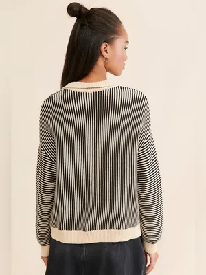Found Striped Knit Collar Sweater| Free people Sz: S thumbnail 2