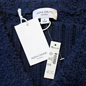 NWT Alexa Chung for Madewell Bobbie Sweater in Navy Blue Alpaca Boucle M thumbnail 9