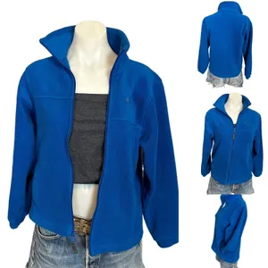 Columbia Fleece Jacket Electric Blue Small Kids 14-16 Full Zip Plush Pockets NEW thumbnail 2