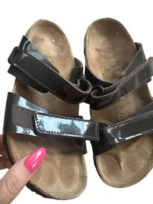BIRKIS Brown Patent Leather Adjustable Sandals Size Women’s 5 thumbnail 2