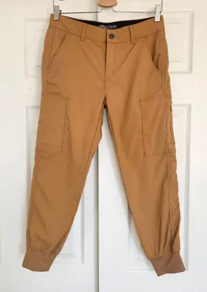 Prana Halle Jogger Pants Womens 4 Dark Ochre Tan‎ Cargo Hiking Climbing thumbnail 1