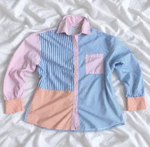 Peppermayo Colorblock Striped Button-Up Shirt – Size 4 thumbnail 1