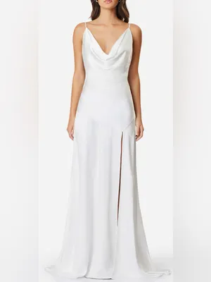 NEW‎ Elliatt Clementine Cowl Neck Maxi Dress In white Sz M thumbnail 2