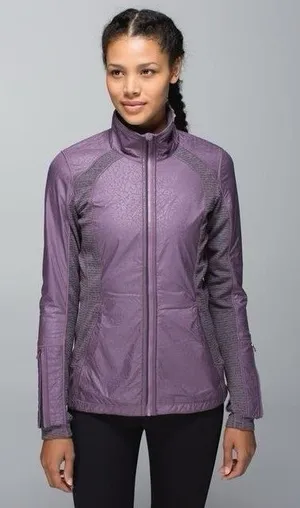 Lululemon Rebel Runner Zip Up Jacket size 2 Petal Camo Embossed‎ Purple Fog thumbnail 1