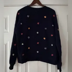 Mile(s) Madewell Embroidered Mainstay Sweatshirt Confetti‎ Floral Size Large EUC thumbnail 5
