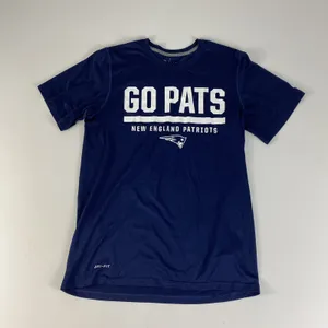 New England Patriots Shirt Adult Small Blue Football Team Apparel Nike NFL Mens thumbnail 1