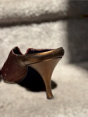 Donald J Pliner Couture Paisley Brocade Pointed Toe Kitten Heel Mules Y2K Glam thumbnail 6