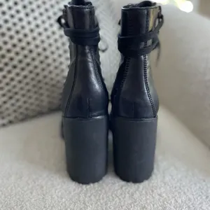 ASH Poker Black Leather Women’s Laceup Combat Boots with Chunky Heel 40 10 thumbnail 8