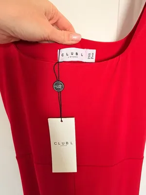 Club L London Square Neck Wide Leg Jumpsuit Ruby Red thumbnail 3