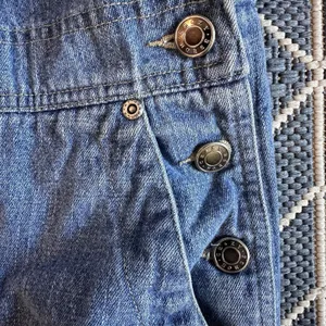Vintage 90's Crazy Horse Liz Claiborne Women's Denim Overalls Crop Raw Hem Blue thumbnail 2