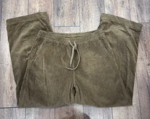 Old Navy High-Waisted Pull-On Corduroy Pants Wide Leg Womens Large Tall LT Brown thumbnail 1
