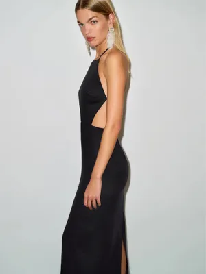 Reformation Trista linen dress black thumbnail 2