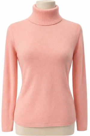 Samantha Taylor 100% Cashmere Turtleneck Sweater Pink Size Small Soft Luxury thumbnail 1