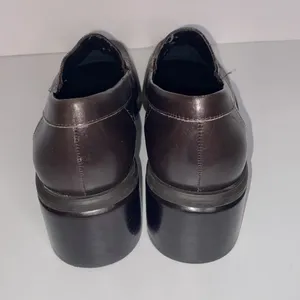 Naturalizer Womens Brown Leather Croc Print Slip On Loafer Heels Sz 9M preppy‎ thumbnail 2