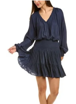 Ramy Brook Scotty Long Sleeve Mini Dress in Black Sz. M thumbnail 1