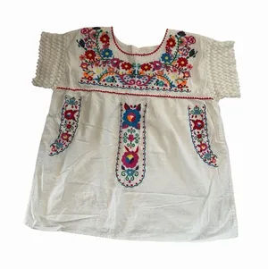 YZXDORWJ Top Womens 3XL Mexican Floral Embroidered Peasant Festival Boho #CCC1-1 thumbnail 1