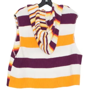 BDG Reid Hooded Sweater Vest Crop Stripe Y2K Indie Sleaze 90s Grunge Festival XS thumbnail 2