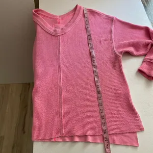Aerie Pink Waffle Knit Oversized Tunic Top Size M Cozy Lounge Casual thumbnail 6